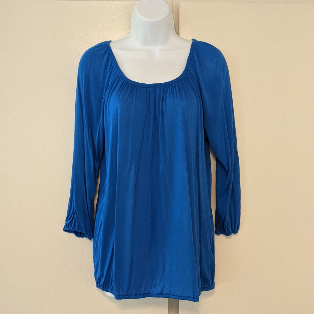 MICHAEL Michael Kors Peasant Top Blue Jay Small